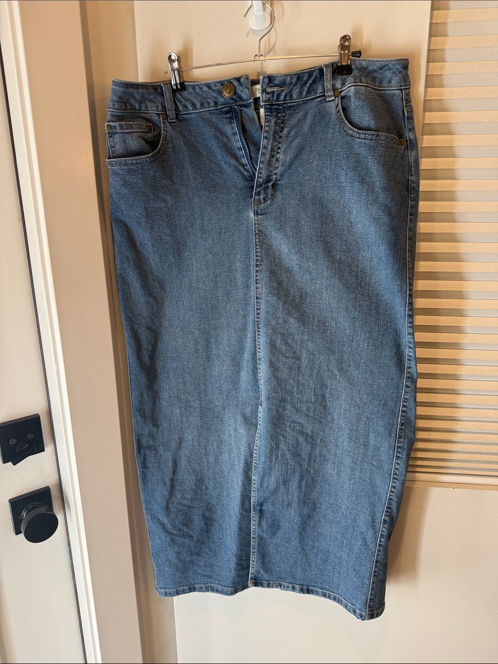 Rachel Zoe Straight-Leg Denim Skirt in Classic Blue